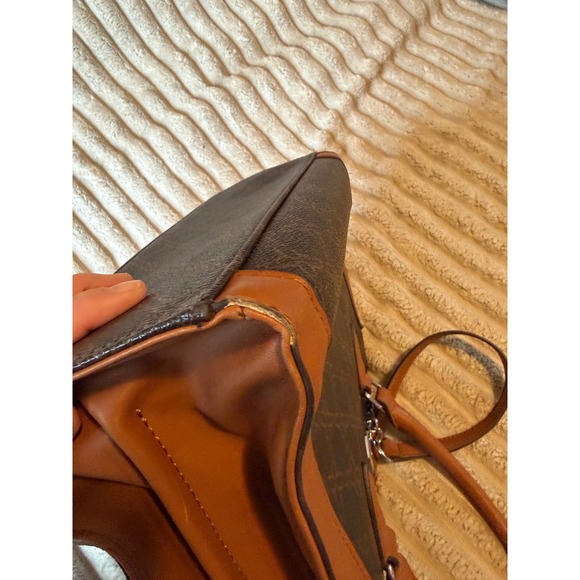 Nine West Handbag Bundle Brown Monogram Satchel & Mauve Pink Crossbody Bag - Picture 4 of 12